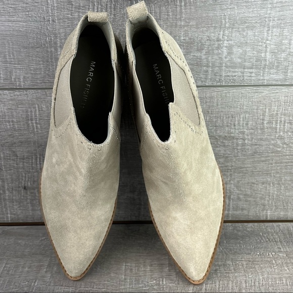 NIB Marc Fisher sz 10 Bellie cream suede ankle booties - Picture 8 of 11